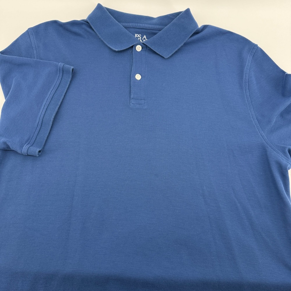 Jos A Bank Polo Shirt Men XL Blue Traditional Fit Short Sleeve 100% Cotton Pique